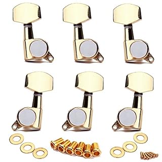 Healifty 6 pcs 3L 3R dorure classique d’accordage de guitare verrouillage des touches Tuner Mécaniques avec des Embouts filetée Vis Finition chrome pour guitare électrique - Les Beatles, Paul McCartney, John Lennon, RIngo Starr, George Harrison Healifty 6 pcs 3L 3R dorure classique d'accordage de guitare verrouillage des touches Tuner Mécaniques avec des Embouts filetée Vis Finition chrome pour guitare électrique – Image 2
