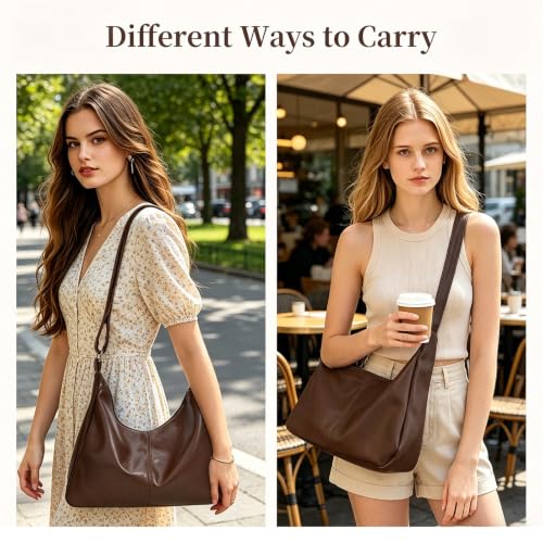 Image of Hobo Bags for Women, Vegan Leather Shoulder Handbag Tote Bag