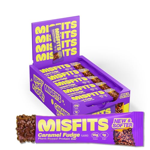 Misfits Vegan Protein Bars Caramel Fudge Pack de 15 miniatura 1