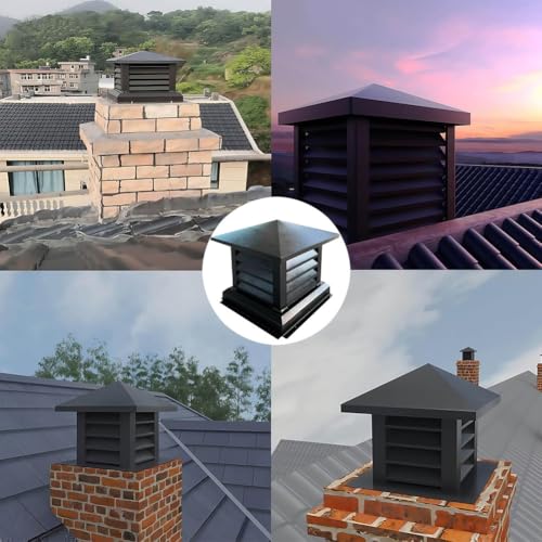 Sombrerete de chimenea de aluminio cuadrado y cónico para chalets 7