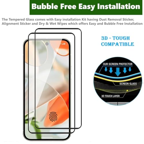 Image of Premium Gorilla Tempered Glass Screen Protector Compatible with Google Pixel 9 / Pixel 9 Pro | Pack of 2 | Military-Grade 9H Hardness | Edge-to-Edge Full Coverage | Anti-Scratch