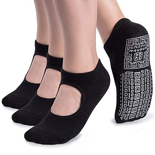 Unenow Non Slip Grip Yoga Socks For Women With Cushion For Pilates, Barre, Dance cover