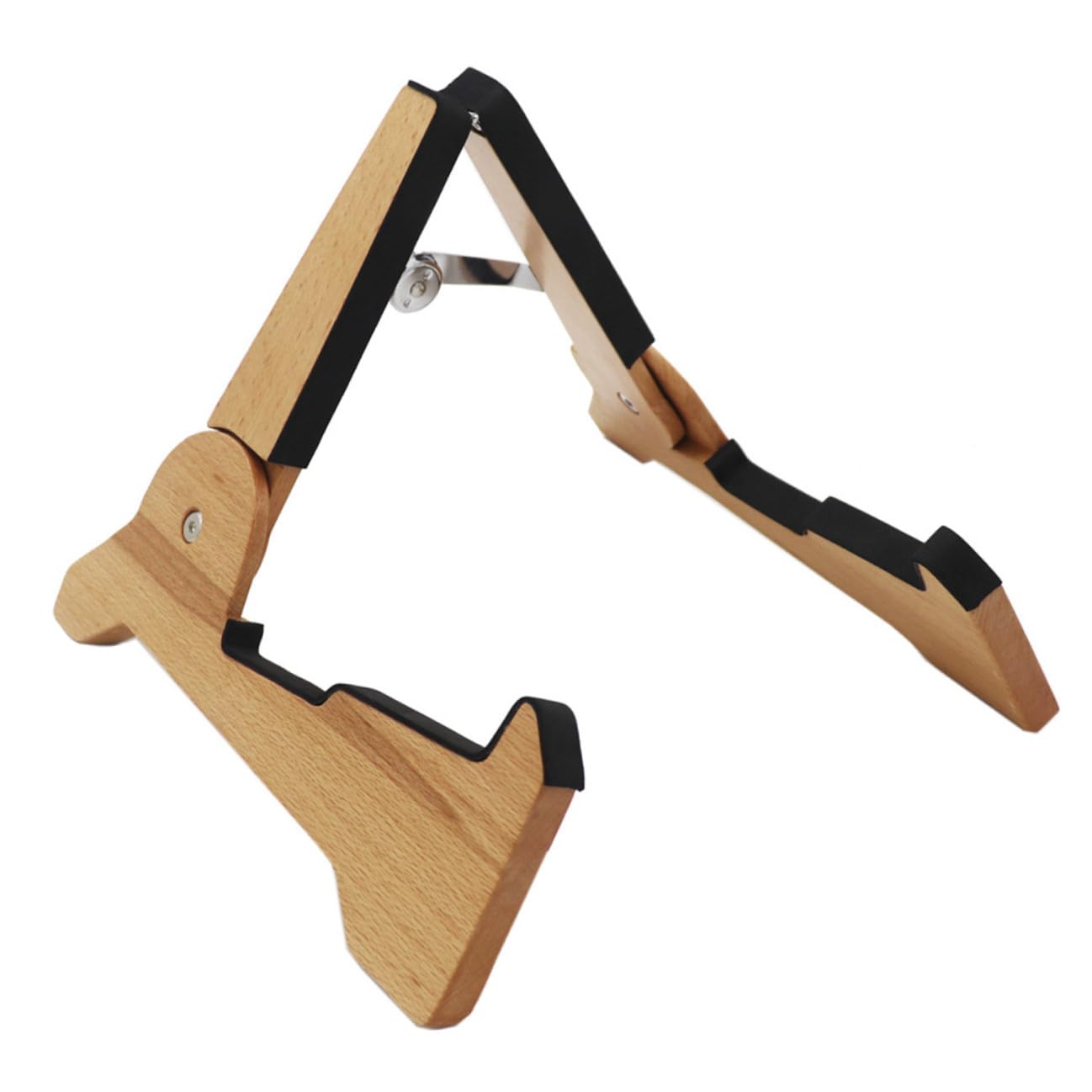 Kisangel Supporto per Basso e Violino in Legno Design Pieghevole e Smontabile, Stand per Palco e Negozio di Strumenti Musicali