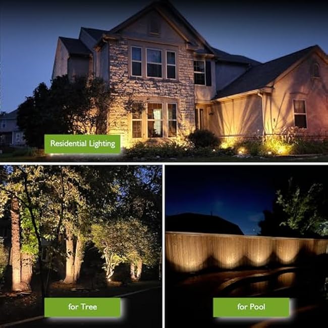 Low Voltage Landscape Lighting 10W LED Landscape Lights Spotlights 2700K Warm White 4 Pack