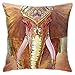 Almohada Caso Elefantes Vestidos con Sombreros Étnicos Nacionales Elefante De Marfil Throw Pillow Case Cuadrado Fundas De Cojín Simple Funda De Almohada 45X45Cm para Decorativa Hogar, Hogar, Otoño