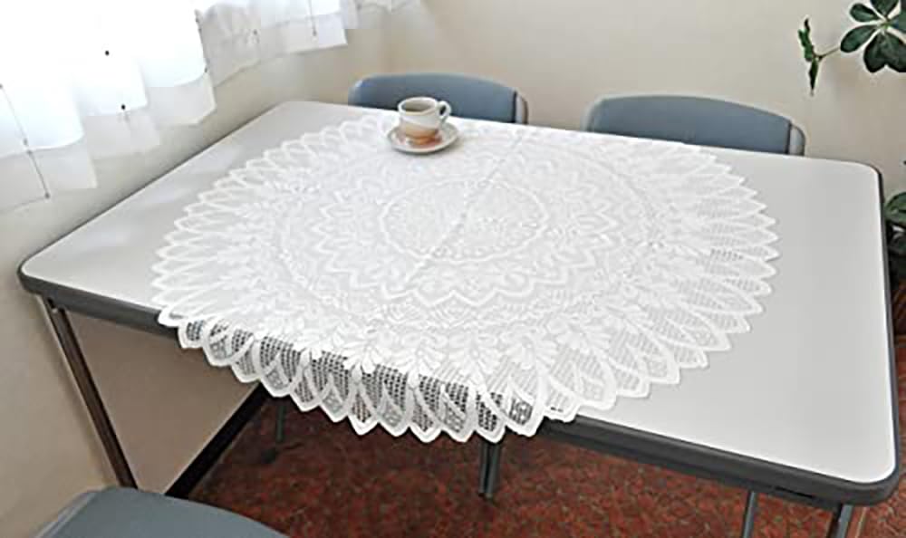 Amazon｜Kaei-lace 加栄レース 日本製 撥水加工テーブルクロス 円形