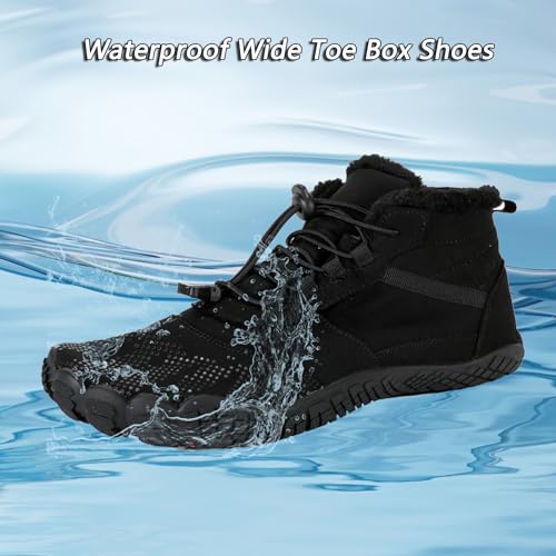 Mens Womens Snow Boots Barefoot Shoes Waterproof Wide Toe Box Shoes Minimalist Zero Drop Sole Cotton Boots Sneakers4