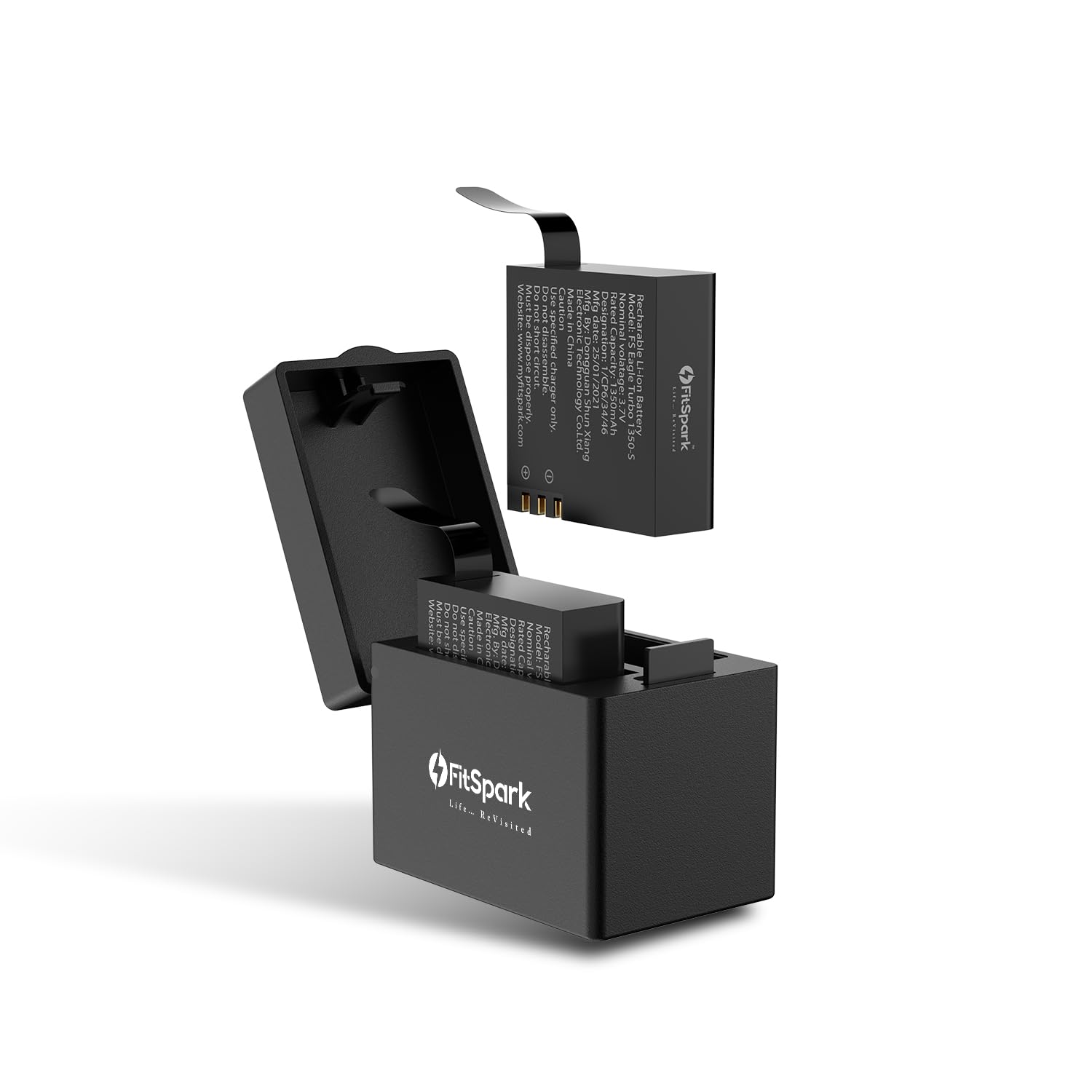 FitSpark Dolphin 1.0 Pro Super Saver Combo Pack of 2 Eagle Turbo Rechargeable Li-ion Batteries + 1 PRO Dual Charging Dock for Dolphin 1.0 / Eagle i15 Pro Max/Eagle i12 Action Camera-picture-23