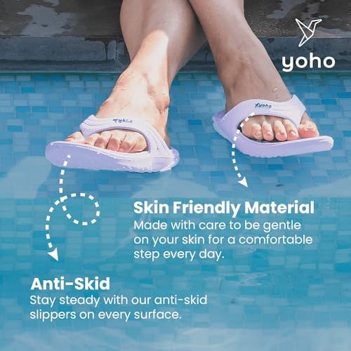 Image of YOHO Drizzle Soft Slippers for Women, Mild Acupressure, Lightweight, Anti Skid & Slip, Diabetic Footwear for Woman, Home Wear Bathroom Chappal for ladies | Waterproof Monsoon & Rainy Footwear