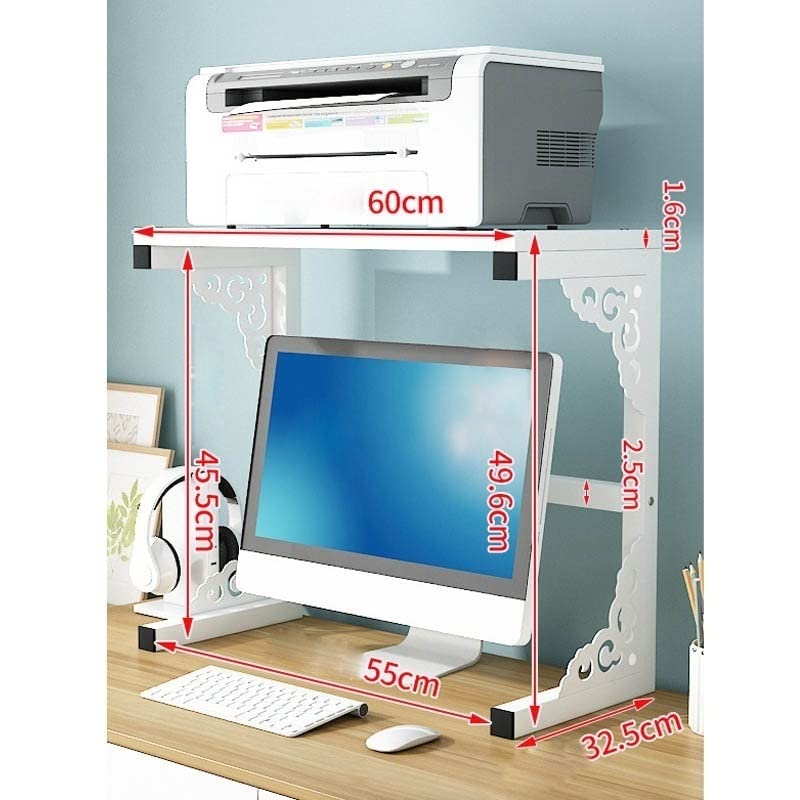 Soporte Para Impresora De 2 Niveles PUNCIA – Estante De Escritorio Con Carga De Hasta 50 Kg, Fácil Montaje, Ideal Para Oficina Y Hogar