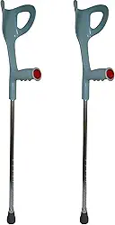 PAR DE MULETAS CANADENSE ADULTA FIXA 120KG CINZA SUPERMEDY