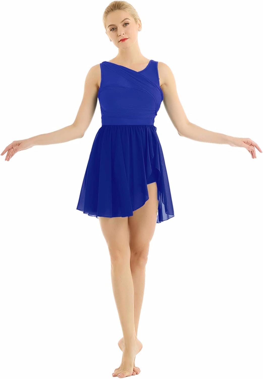 Kaerm Femme Robe Patinage Artistique Danse Justaucorps Danse Brillant