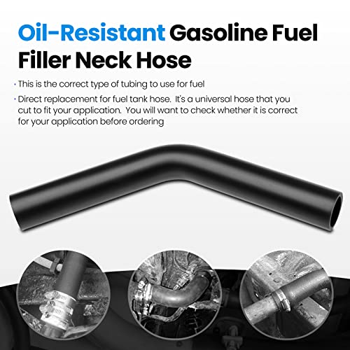 Image of 45 Degree Gas Hose with 4 Clamps, 5 /8 inch ID Reinforced Gas Tank Hose