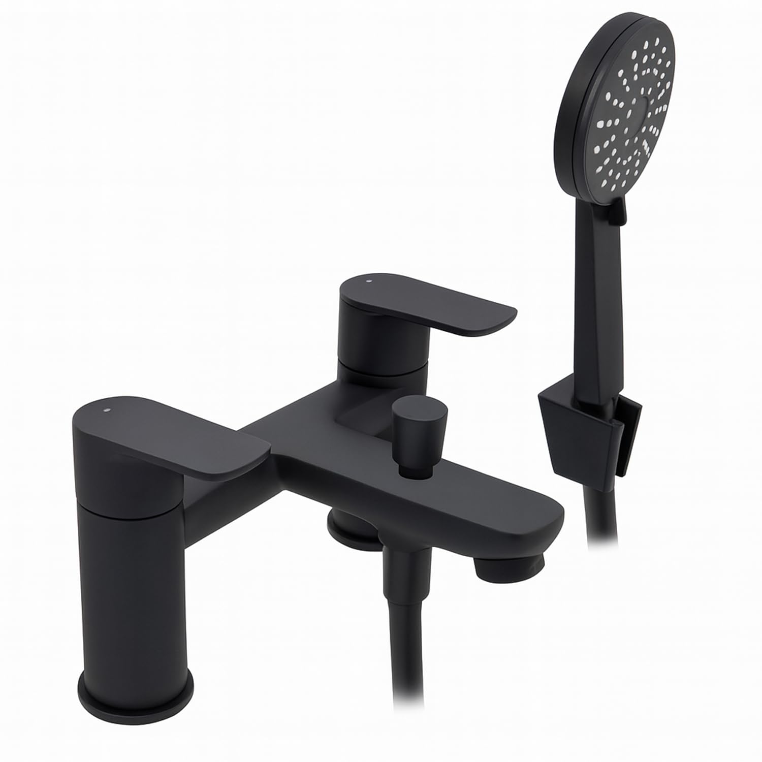 Xcel Home Black Modern Elion Matt Dual Lever Mixer Bath Shower Tap