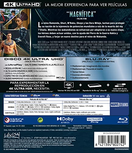 Black Panther Wakanda Forever 4K UHD Blu-ray pour home cinéma