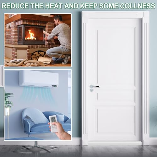 Image of MAXTID Under Door Draft Blocker 36 inch - Door Sealer Strip for Bottom, Air Block Double Draft Stopper, White Sweep, Noise Cancelling Weather Seal