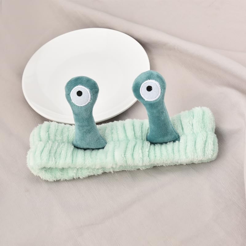 Miniatura 4 de Diadema con diseño de caracol para la cabeza, para maquillaje facial, banda para el cabello con dibujos animados, de forro polar coral, diademas