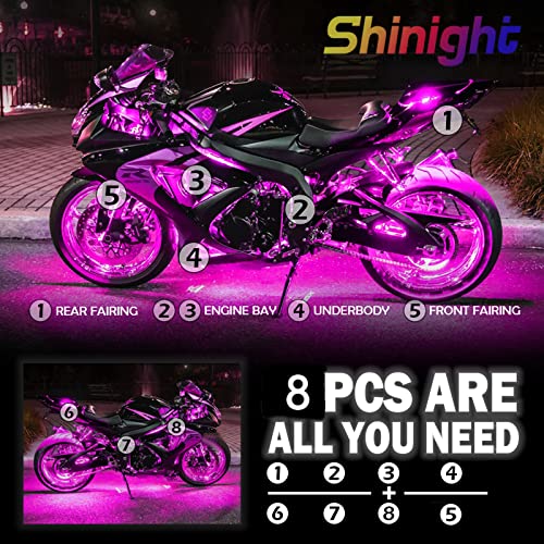 Shinight 8 Pcs Motorcycle Led Light Kits thumb #1