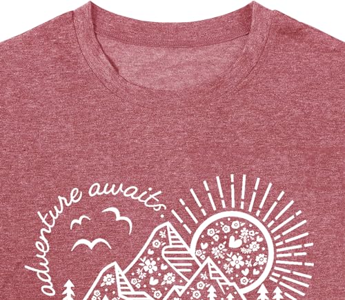 Jorlyen JLYTS2303PK04 Hiking Shirt For Women Adventure Outdoor Graphic Tee Shirt Kindness Love Heart Printed Camping Loose Casual Activewear thumb #1