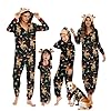 Neufigr Family Christmas Pajamas Matching Sets, Christmas Pjs Onesie Holiday Family Sleepwear Sets 02-Black Mom M
