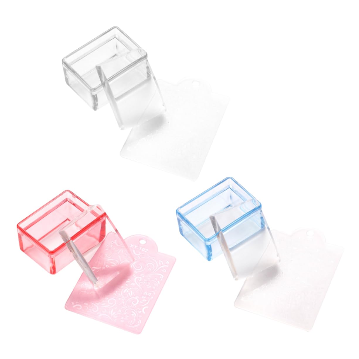 3pcs Manicure Stampers French Nail Art Plates Pedicure Nail Decals Kit
