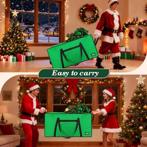 Image of 3FT /4FT /4.5 FT Christmas Tree Storage Bag, Heavy Duty Christmas Tree Bag with Reinforced Handles and Dual Zippers Wide Opening, Large Capacity fits for Artificial Christmas Tree, Green