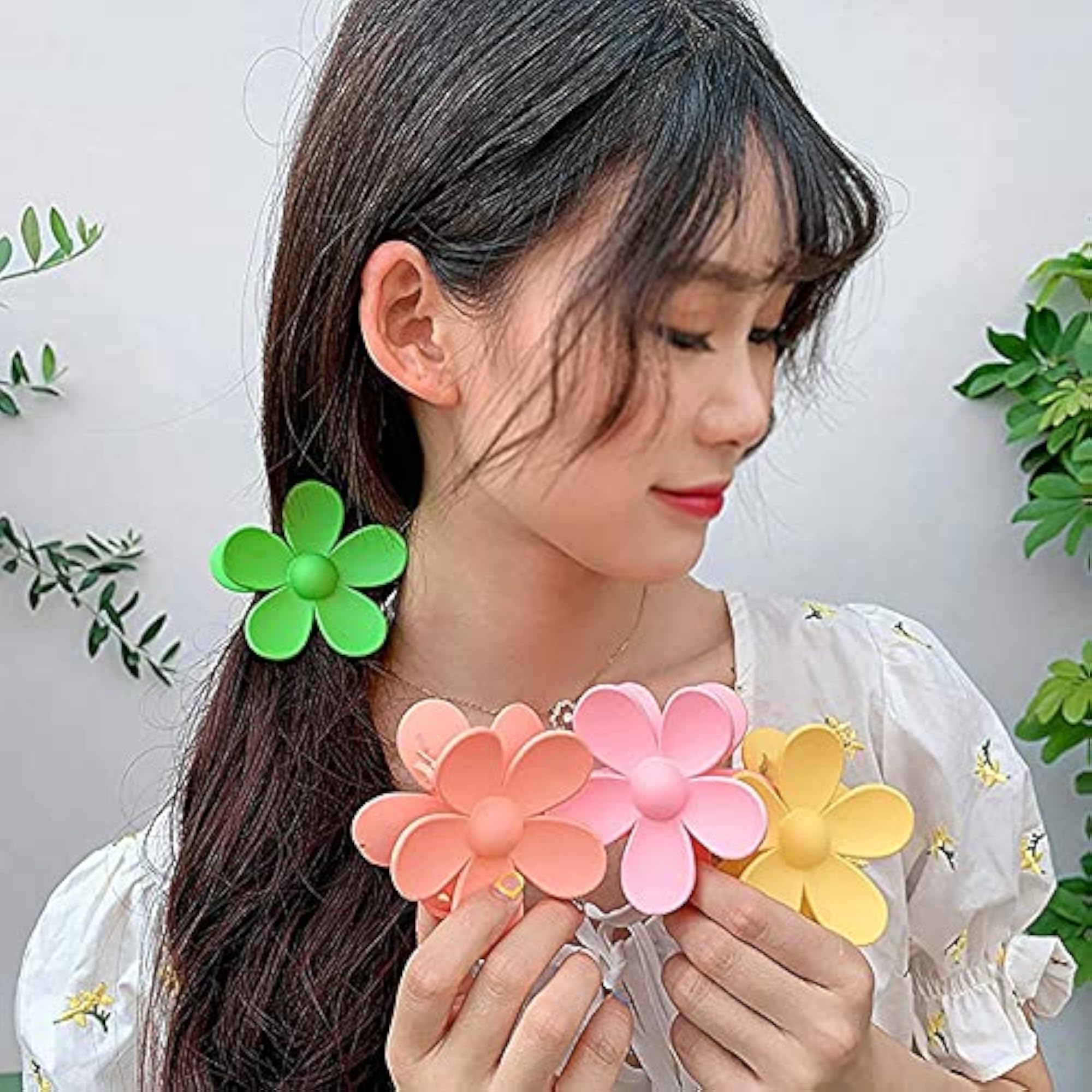 Flower Hair Claw Clips, 8PCS Nonslip Set