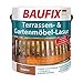 Produktbild BAUFIX Terrassen- und Gartenmöbel-Lasur bangkirai, 2.5 Liter, wasserbasierte Gartenmöbel Lasur für Weichholz und Hartholz, auch für Holzterrassen, lange Haltbarkeit, schnelle Trocknung