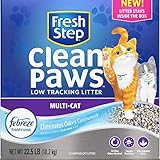 Fresh Step Clean Paws Multi-Cat Litter, Low Dust, Scented with Febreze, 22.5 Lb