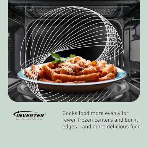Panasonic NN-SN68KS Compact Microwave Oven with 1200W Power, Sensor Cooking, Popcorn Button, Quick 30Sec & Turbo Defrost, 1.2 cu.ft, Stainless Steel