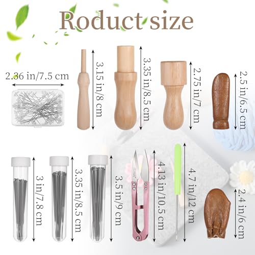 Image of 148 Pcs Needles Felting Tools, Professional Needle Felting Kit, 8 x 10 Inch Felting Pad with Needles Finger Guards Wooden Handle Scissor Bag for Beginner Professional DIY