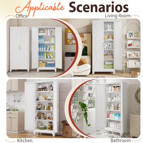 Image of PAOFIN 71 inch H Kitchen Storage Cabinet with Doors