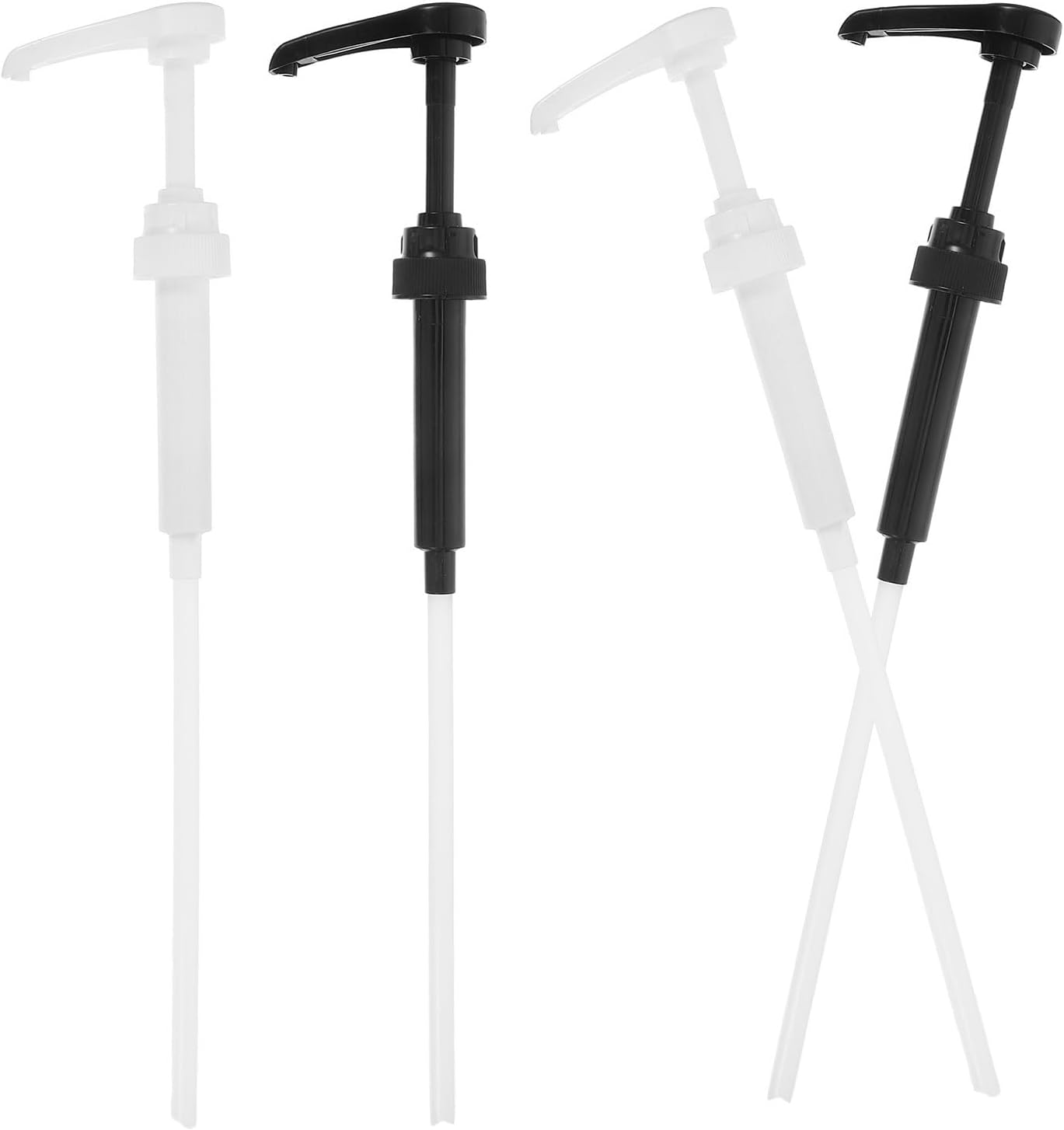 4pcs Syrup Dispenser Pump 28mm Thread Pp Press Pump for Sauces | Precise Portion Control, Fits Bottle Openings, Simple to Clean