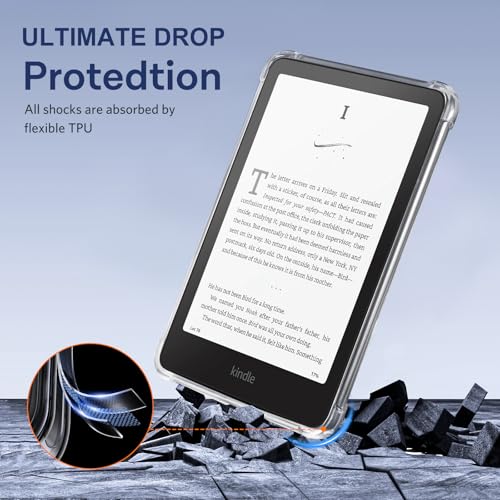 Image of iDLEHANDS Clear Case for 7 inch All-New Kindle Paperwhite 12th Gen 2024 & Kindle Colorsoft Signature Edition (2024 Release) - Ultra Slim Soft TPU Transparent Cover & Lightweight