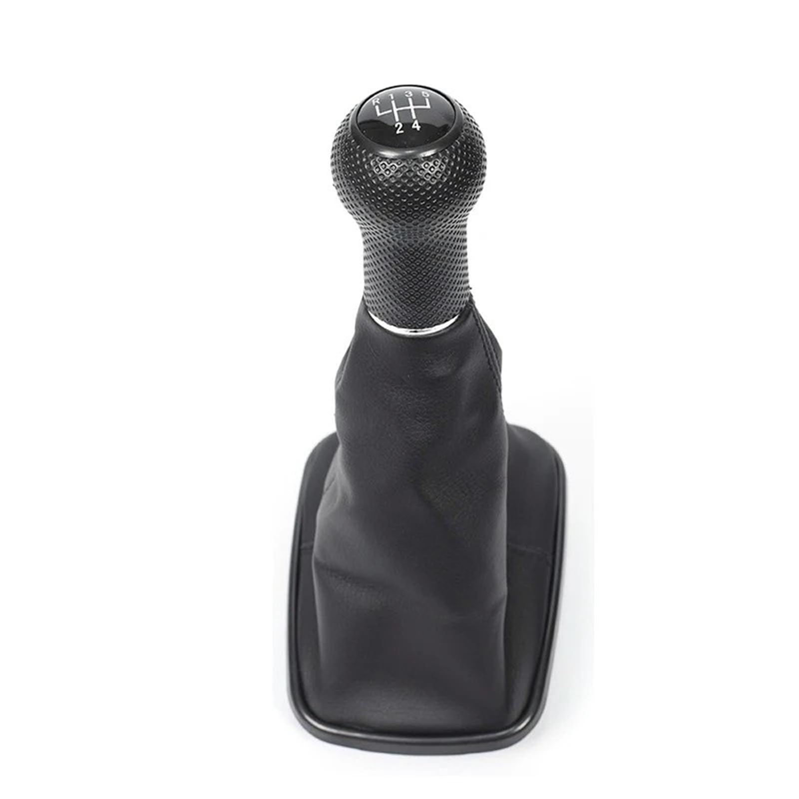 XZCVTYW Car Shifter Adapter 5 6 Speed Gear Shift Knob Lever Shifter Gaitor Boot PU for Golf 4 IV MK4 GTI R32 for Bora Jetta MT(Black 5-Speed)