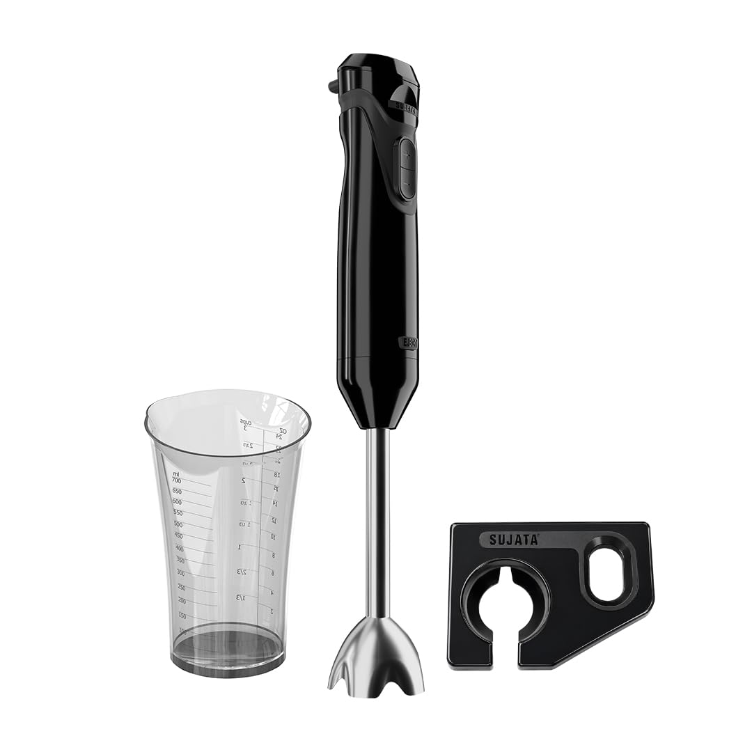 Sujata Blendstick Hand Blender | 600W Powerful Motor | Dual Speed Control | Stainless Steel Immersion Blender | 18000 RPM | Detachable Stick | Ergonomic Design | Black