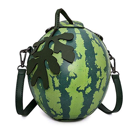 OMAS Bolso bandolera en forma de sandía,PU,de la mujer Bandolera,Verde,15.5 cm * 19.5 cm * 13 cm