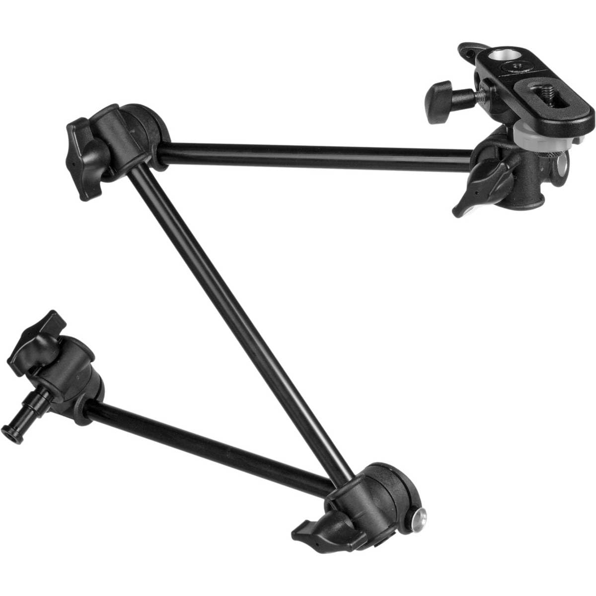 Manfrotto 196B-3 Braccetto Serie Articulated con 3 Sezioni e Supporto per Fotocamera, Attacco 16 mm e 1/4" Femmina, in Alluminio, Nero