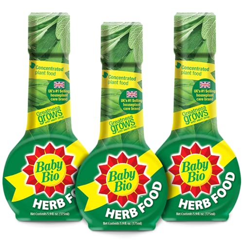 Baby Bio Herb Plant Food, Herb Fertilizer for Potted Plants, Concentrate, 5.9 Oz (3-Pack)