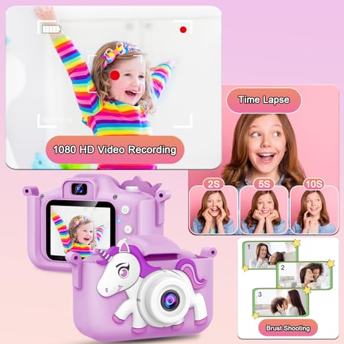 image for KAKTIN Kids Camera Gifts Toys for Age 3-8 Girls,Digital Video Camera f