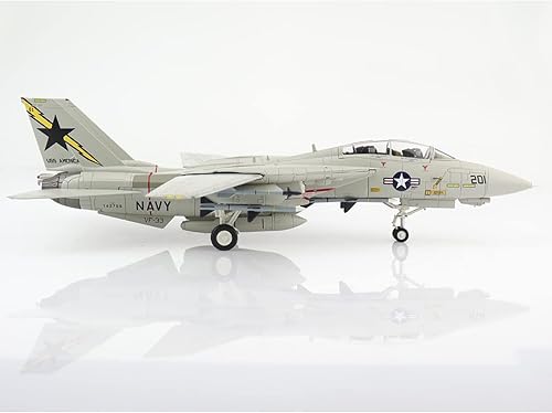 Miniatura 4 de Grumman F-14A Tomcat Fighter Aircraft Commander Snodgrass, VF-33, USS America (1990) "Air Power Series 172 Modelo fundido a troquel por Hobby Master