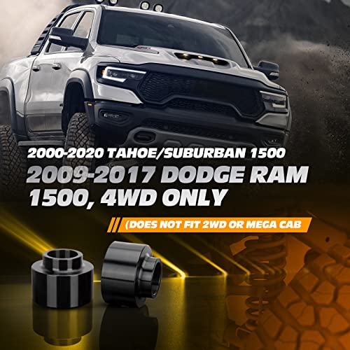 Image of Dynofit 2 inch Rear Leveling Lift Kits for 2009-2026 Dodge Ram 1500 4WD 2WD, 2000-2020 Tahoe Suburban 1500, Raise 2 Inch Back Lift Spacers for Ram1500 4X4 Suspension