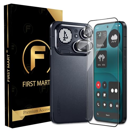 Image of FIRST MART Tempered Glass for Nothing Phone 4A Pro 5G with Black Camera Ring Guard & Installation Kit | HD Clear Edge-to-Edge Screen Protector, Scratch Resistant, Case-Friendly | Pack of 1