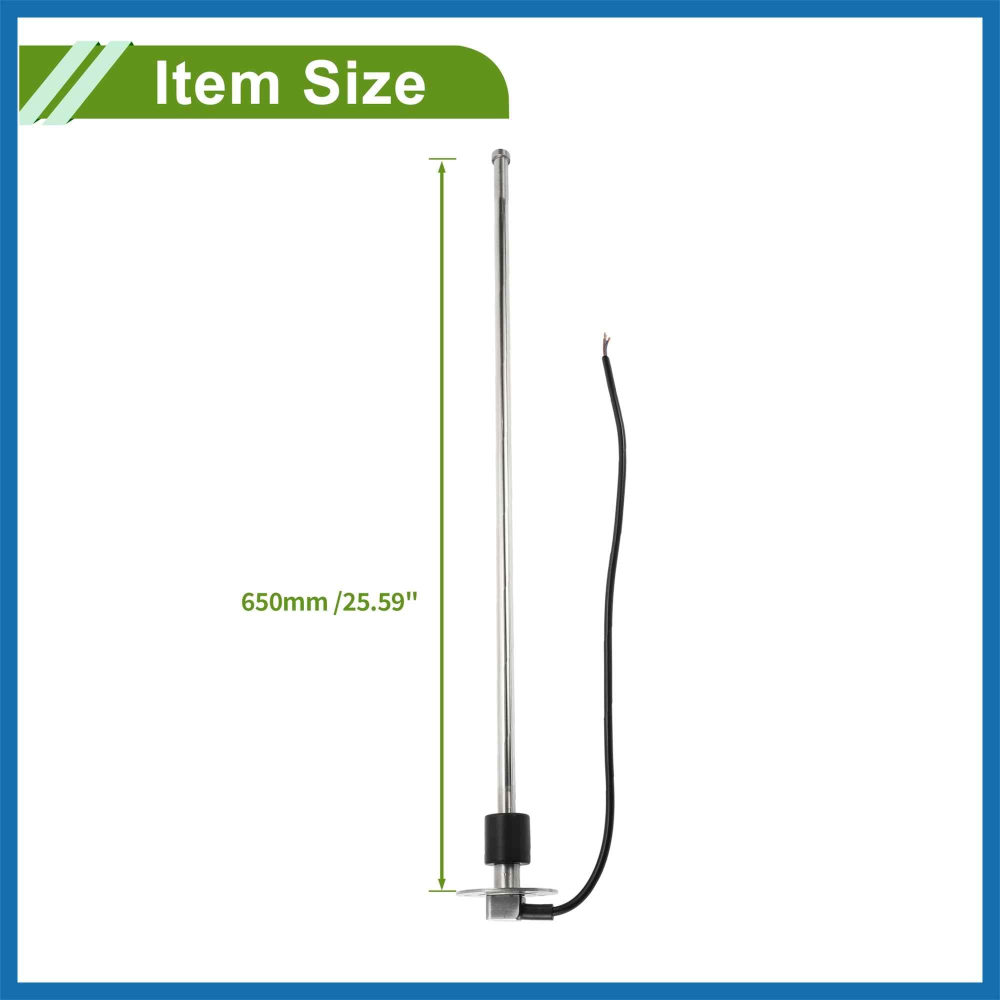 A ABSOPRO Unidad De Combustible Y Kit De Medidores De 650 mm (25,59 Pulgadas) Para Barcoss Unidad De Combustible Marino Unidad De Combustible De Metal 1 Juego 0-190 Ohmios Reemplazo artículo