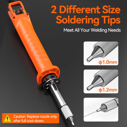 Image of Preciva 929D-VI Electric Desoldering Pump 180W Temperature-Controlled | Desoldering Gun with 4 Nozzles (1.0mm & 1.2mm) - Solder Sucker with On /Off Switch for PCB Soldering Repair