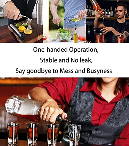 Image of Pafusen 12 Pack Liquor Bottle Pourers, Liquor Pour Spout for Liquor Bottles, Stainless Steel Olive oil Dispenser Spout, Alcohol Pourer Spouts Dust Caps Covers, Sliver