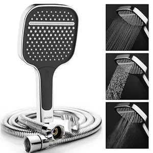 ALTON SHR20155 SS-304 Grade Acrylonitrile Butadiene Styrene 3-Function Hand Shower with Flexible Hose Pipe and Wall Hook (Chrome, 1.5 Meter)