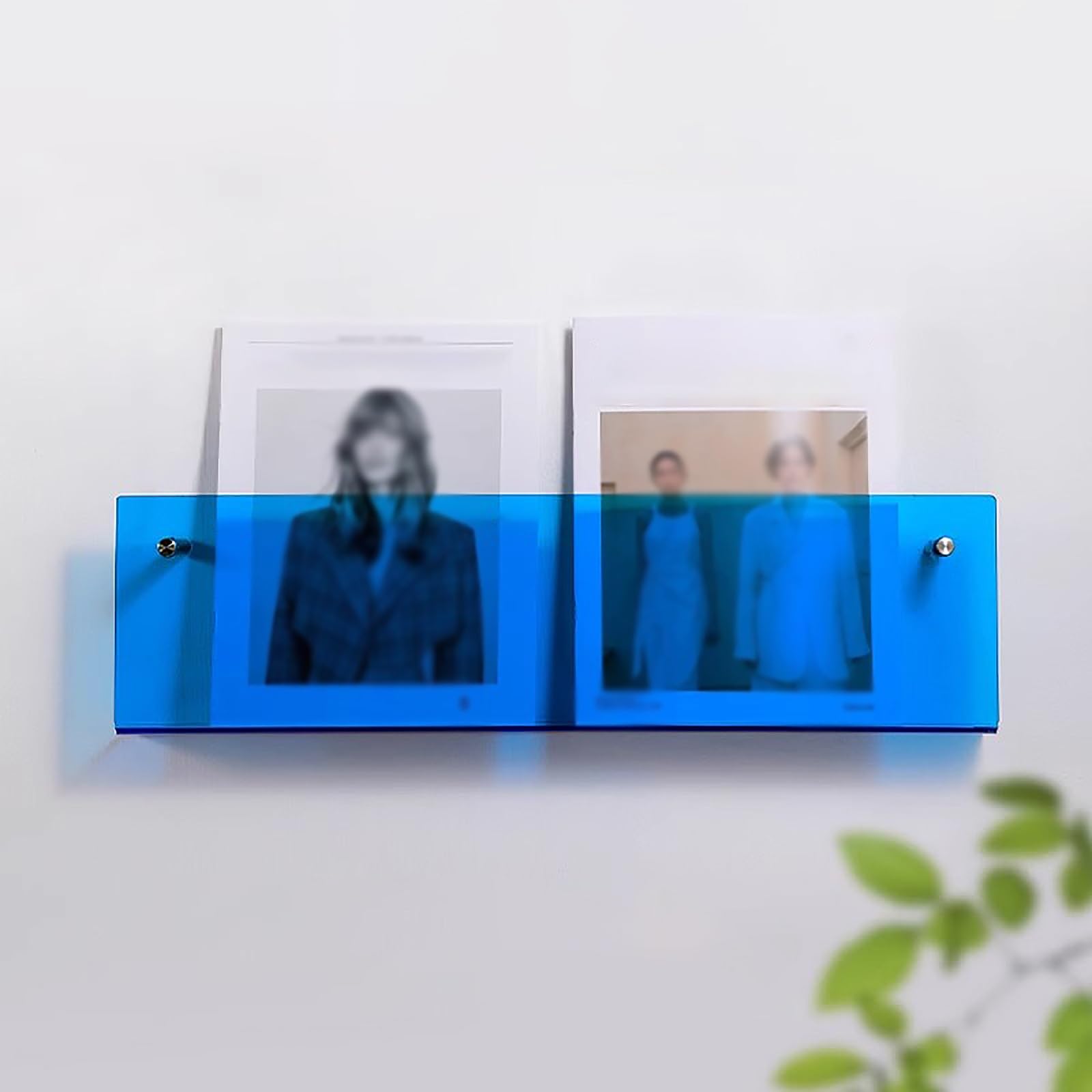 Estantería Flotante de Pared y revistero acrílico - Exhibidor de folletos de 60 cm para Oficina, Sala de Espera y Sala de Estar - Literatura Elegante