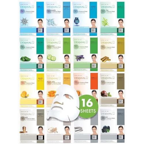 DERMAL 16 Collagen Korean Essence Sheet Mask Variety Pack