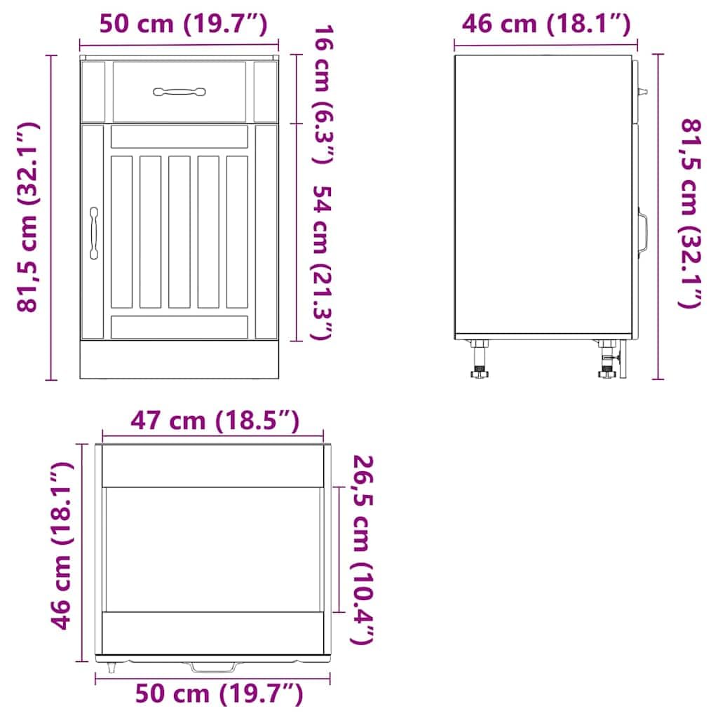 vidaXL Armoire de Cuisine Lucca Blanc Bois d'ingénierie, Meuble d'évier, Meuble de Cuisine avec tiroir, Meuble de Cuisine à tiroir